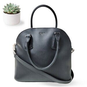 Kate Spade New York Pebbled Leather Dome Satchel Crossbody Bag Black